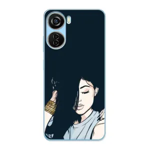 Чехол с печатью для ZTE V40 Design - (Мода) (AlphaPrint) (Красивая девочка)