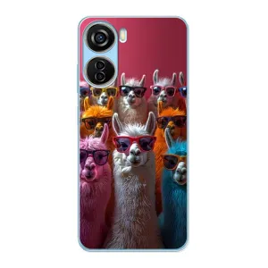 Чохол з принтом стильні тварини для ZTE V40 Design (Лами в окулярах)