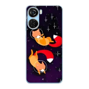 Чехлы с картинкой Лисички для ZTE V40 Design (VPrint) (Лисички космонавты)