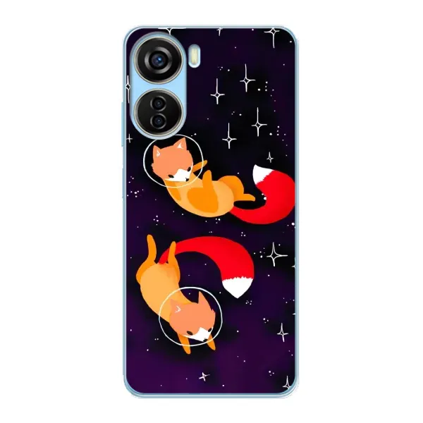 Чехол с принтом «Лисички космонавты» для ZTE V40 Design Чехол с принтом «Лисички космонавты» для ZTE V40 Design