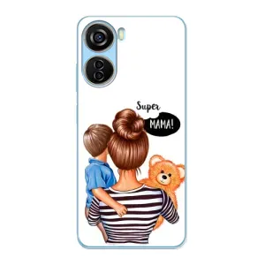 Чехол с печатью для ZTE V40 Design - (Мама с ребенком) (AlphaPrint) (Мама с сыном)