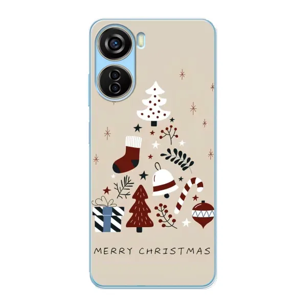 Чохол з принтом «Merry Christmas» для ZTE V40 Design