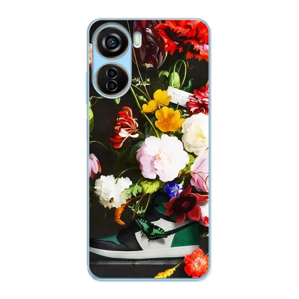 Чехол с принтом «Nike цветы» для ZTE V40 Design