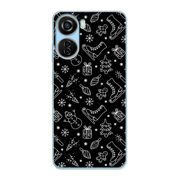 Чехол с принтом «Новогодний фон» для ZTE V40 Design