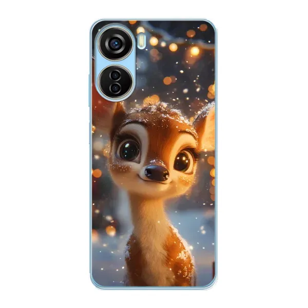 Чехол с принтом «Олененок среди гирлянд» для ZTE V40 Design Чехол с принтом «Олененок среди гирлянд» для ZTE V40 Design