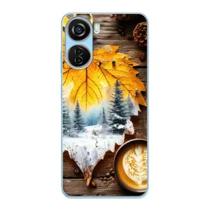 Чехол с уникальным дизайном «Осень с кофе» для ZTE V40 Design (Осенне-зимний кофе)