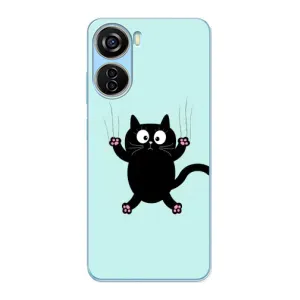 Чехол с принтом для ZTE V40 Design (AlphaPrint) Модные коты (Падающий кот)