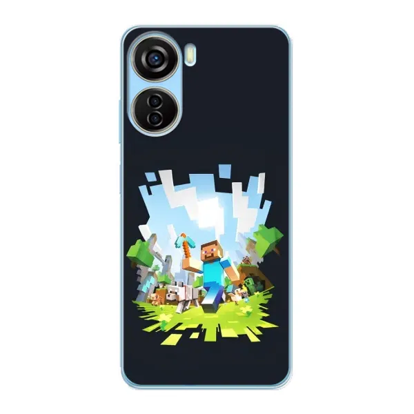 Чехол с принтом «персонажи Minecraft» для ZTE V40 Design Чехол с принтом «персонажи Minecraft» для ZTE V40 Design
