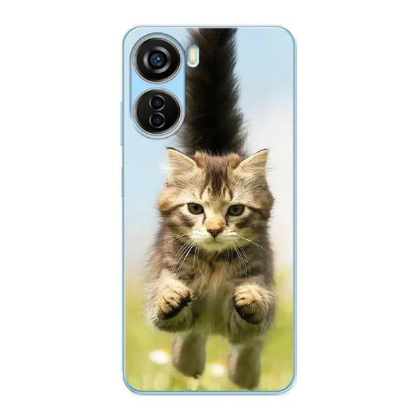 Чехол с принтом «Прыжок кота» для ZTE V40 Design