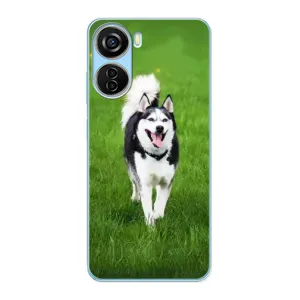Чехол с Хаски для ZTE V40 Design - (AlphaPrint) (Радостный Хаски)