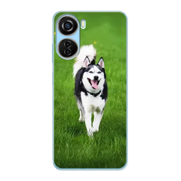 Чехол с принтом «Радостный Хаски» для ZTE V40 Design