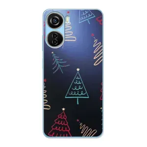 Зимні Чохли для ZTE V40 Design - прозорий фон (Різдвяні ялинки)