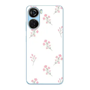 Чехол с розовым рисунком для ZTE V40 Design (Розовые цветы)