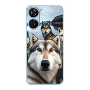 Чехол с Хаски для ZTE V40 Design - (AlphaPrint) (Селфи ХАски)