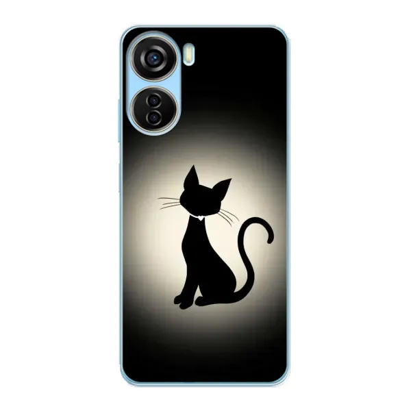 Чехол с принтом «Силуэт котика» для ZTE V40 Design