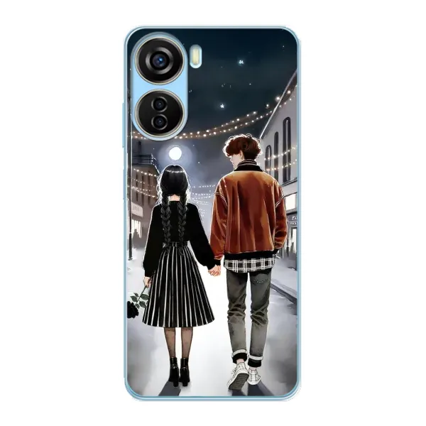 Чехол с принтом «Уэнздей и Тайлер» для ZTE V40 Design