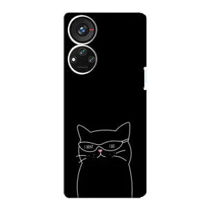 Чехол с рисунком кот на ZTE Blade V40s (Равнодушный кот)