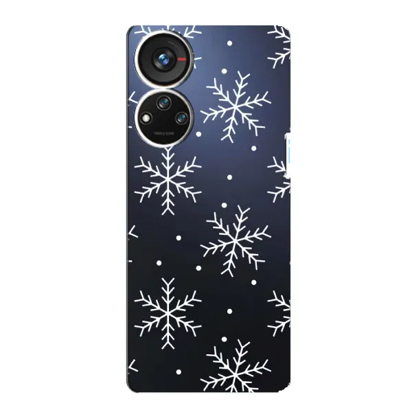 Чохол з принтом «Білі сніжинки» для ZTE Blade V40s