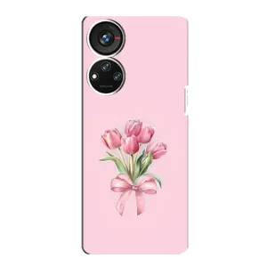 Чехол с розовым рисунком для ZTE Blade V40s (Букет цветов)