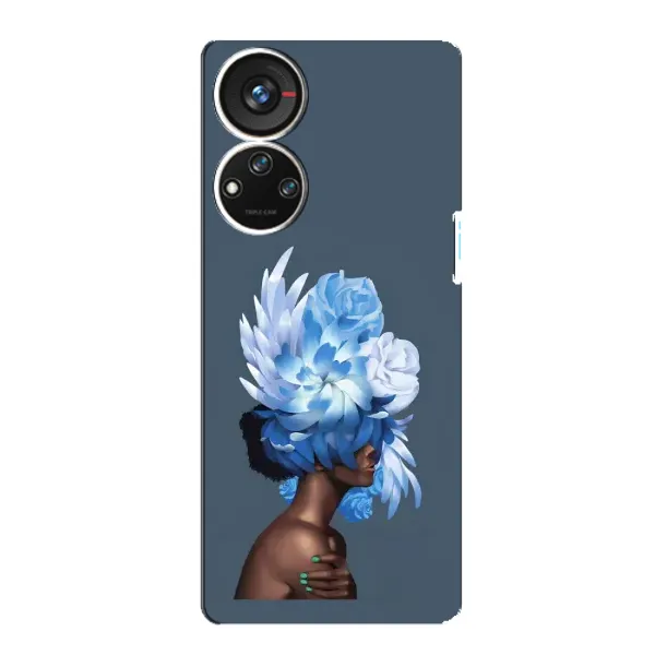 Чехол с принтом «Цветы на голове» для ZTE Blade V40s