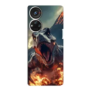 Чохол з принтом «Вогняний динозавр» для ZTE Blade V40s