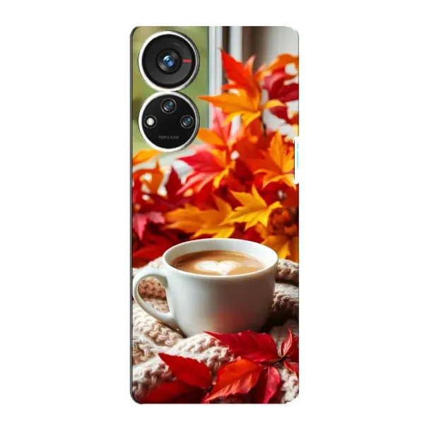 Чехол с принтом «Кофе и листья» для ZTE Blade V40s Чехол с принтом «Кофе и листья» для ZTE Blade V40s