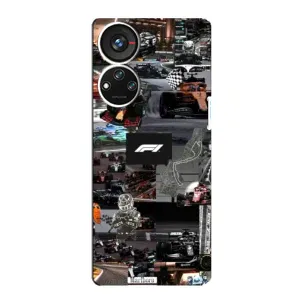 Чехол с принтом «Гоночный коллаж Ф1» для ZTE Blade V40s