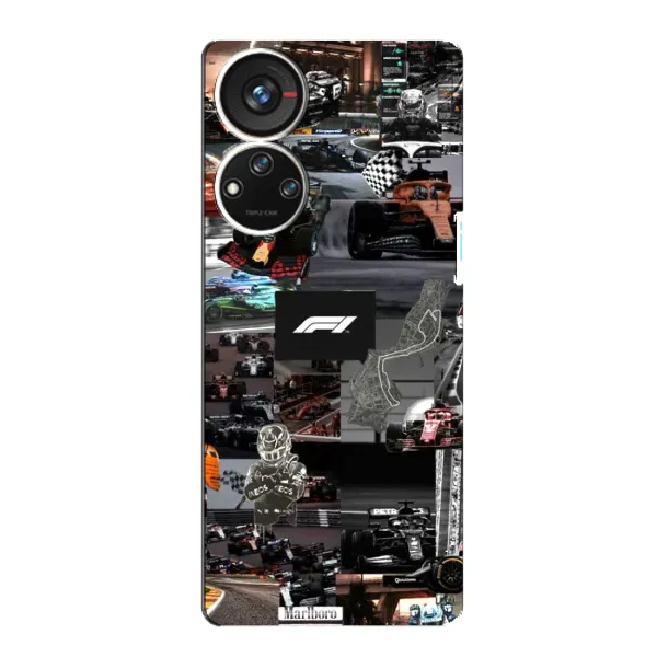 Чехол с принтом «Гоночный коллаж Ф1» для ZTE Blade V40s