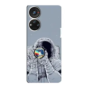 Чехол с принтом «Космонавт фото» для ZTE Blade V40s