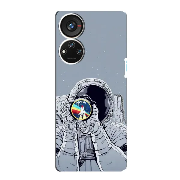 Чехол с принтом «Космонавт фото» для ZTE Blade V40s