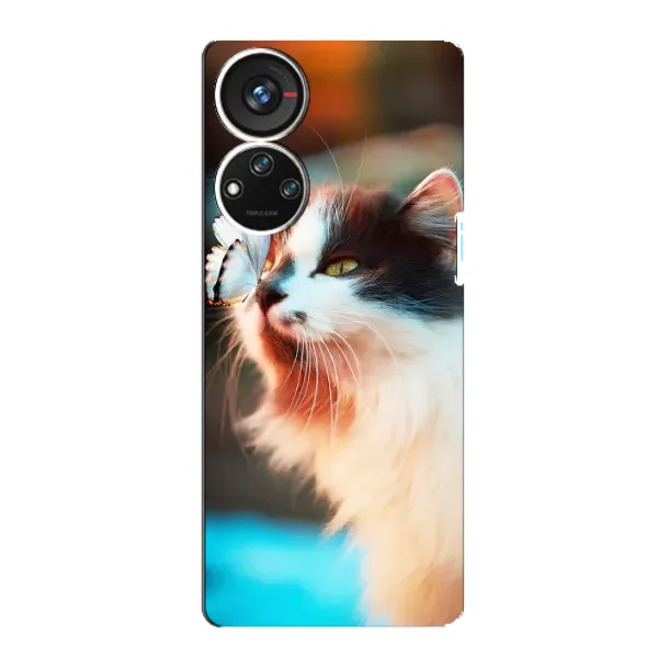 Чехол с принтом «Котик с бабочкой» для ZTE Blade V40s