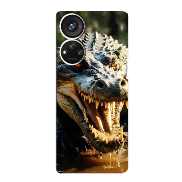 Чохол з принтом «Небезпечний крокодил» для ZTE Blade V40s
