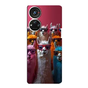 Чохол з принтом стильні тварини для ZTE Blade V40s (Лами в окулярах)