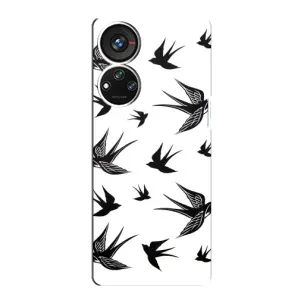 Чехол с птицами на ZTE Blade V40s (VPrint) (Ласточки)