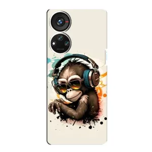 Чохол з Мавпами ZTE Blade V40s - (AlphaPrint) (Макака в навушниках)