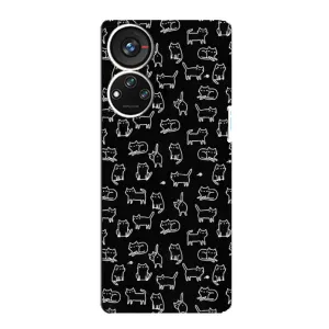 Чехол с принтом для ZTE Blade V40s (AlphaPrint) Модные коты (Меленькие котики)