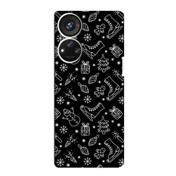Чехол с принтом «Новогодний фон» для ZTE Blade V40s