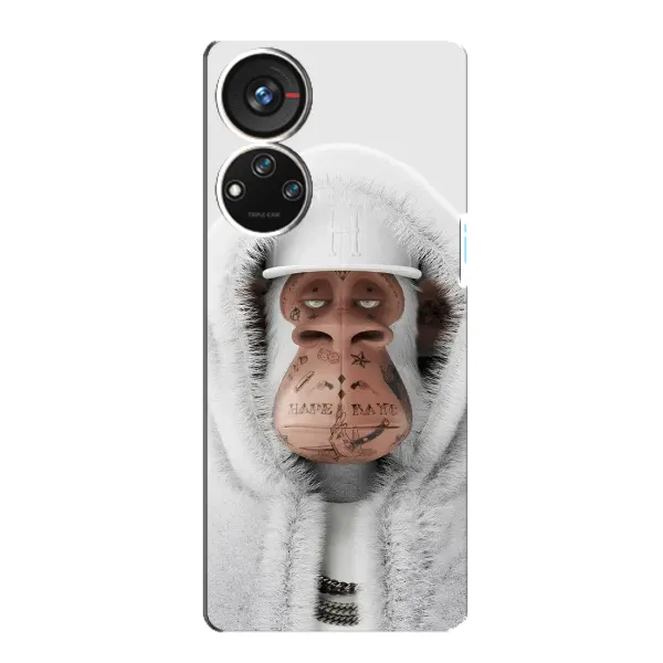 Чехол с принтом «обезьяна NFT в тату» для ZTE Blade V40s