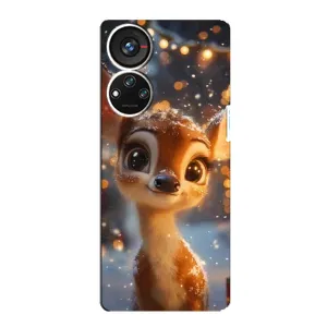 Яркий чехол для ZTE Blade V40s с Зимними Оленятами (Олененок среди гирлянд)