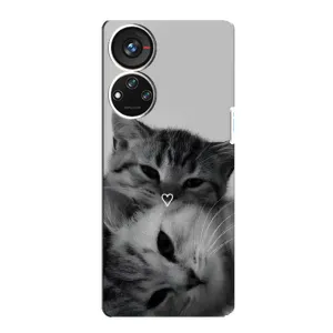 Чехол с рисунком кот на ZTE Blade V40s (Пара котов)