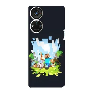 Чехол Майнкрафт на ZTE Blade V40s (AlphaPrint) Minecraft (персонажи Minecraft)