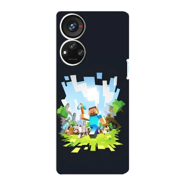 Чехол с принтом «персонажи Minecraft» для ZTE Blade V40s