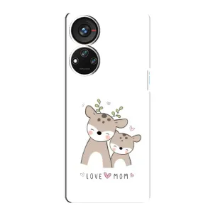 Чехлы для мамы на ZTE Blade V40s (Оленята мама и малыш)