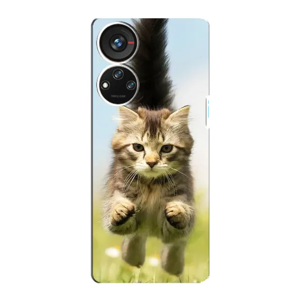 Чехол с принтом «Прыжок кота» для ZTE Blade V40s