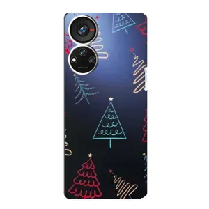 Зимні Чохли для ZTE Blade V40s - прозорий фон (Різдвяні ялинки)