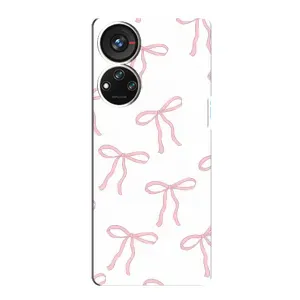 Чохол з бантиками на ZTE Blade V40s (Рожеві бантики)