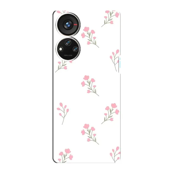 Чехол с принтом «Розовые цветы» для ZTE Blade V40s