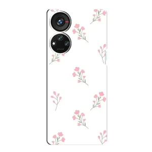 Чехол с розовым рисунком для ZTE Blade V40s (Розовые цветы)