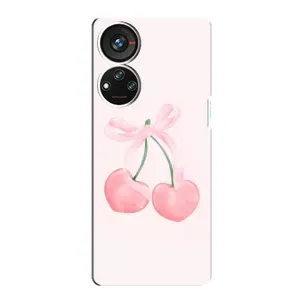 Чехол с розовым рисунком для ZTE Blade V40s (Розовые вишни)