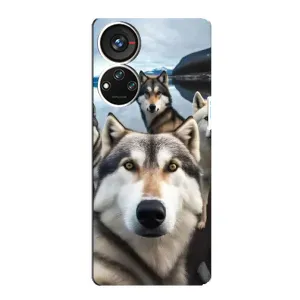 Чохол з Хаскі ZTE Blade V40s - (AlphaPrint) (Селфі Хаскі)